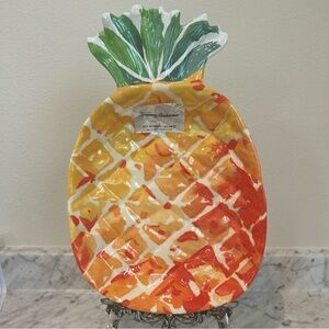 Tommy Bahama Yellow Orange Pineapple Shaped MELAMINE Serving Platter / Bowl